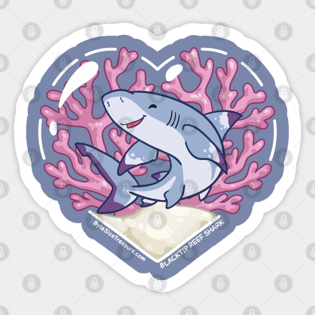 CHOP, the Black Tip Reef Shark Sticker by bytesizetreasure